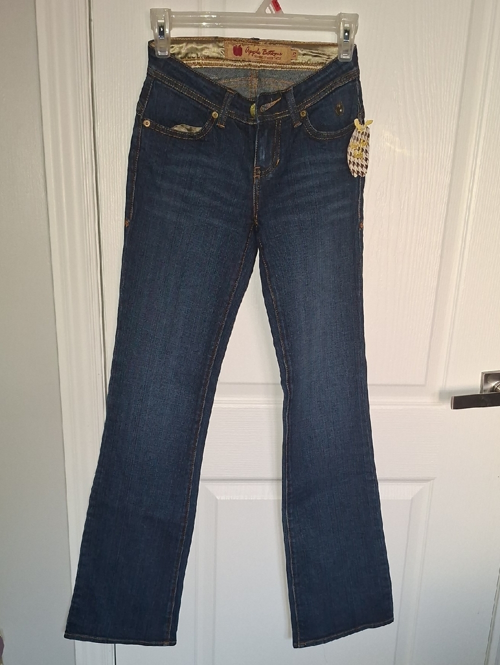 Apple Bottoms Dark Blue Bootcut Jeans with Contrast Stitching